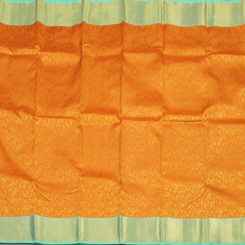 Hayagrivas Handloom  Kanjivaram Silk Saree in Serene Mango Yellow BBD569G1-1