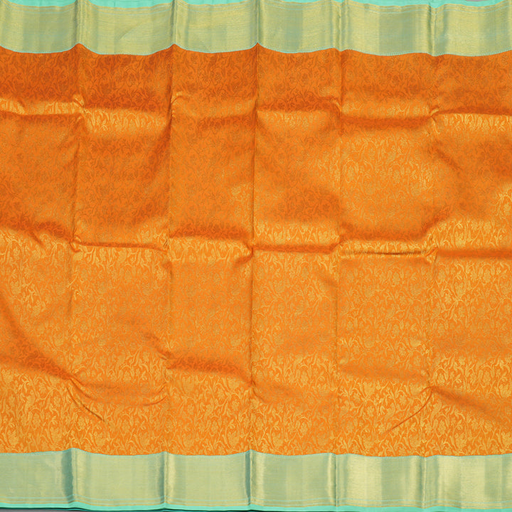 Hayagrivas Handloom  Kanjivaram Silk Saree in Serene Mango Yellow BBD569G1-1