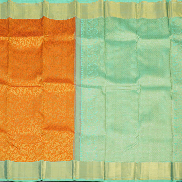 Hayagrivas Handloom  Kanjivaram Silk Saree in Serene Mango Yellow BBD569G1-1
