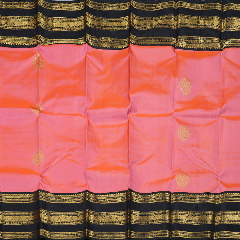 Hayagrivas Peach Pink Kanjivaram Silk Saree with Black Border - BBD570G3-1