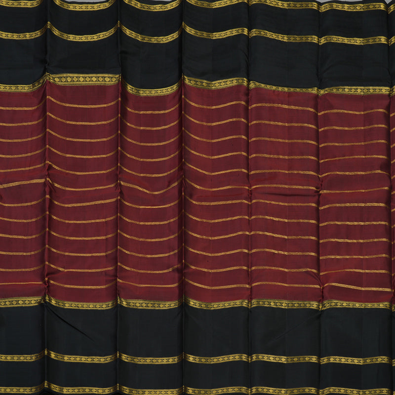 Hayagrivas Handloom Araku Maroon Kanjivaram Silk Saree with Black Border BBD570G8-1