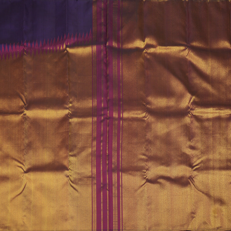 Hayagrivas Handloom Navy Blue Kanjivaram Silk Saree BBD581G5-1