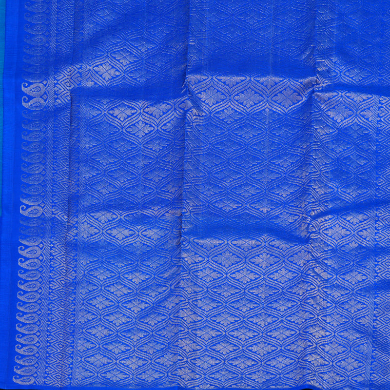 Hayagrivas Peacock Blue Kanjivaram Silk Saree with Blue Border BBD582G2-2