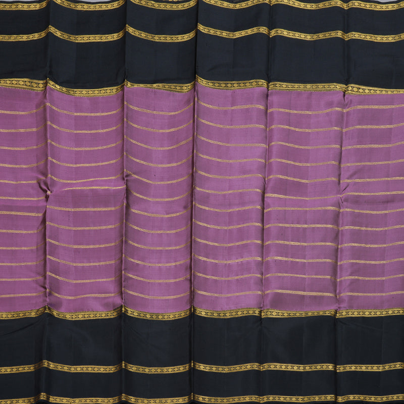 Hayagrivas Purple Handloom Kanjivaram Silk Saree with Black Border BBD584G1-1