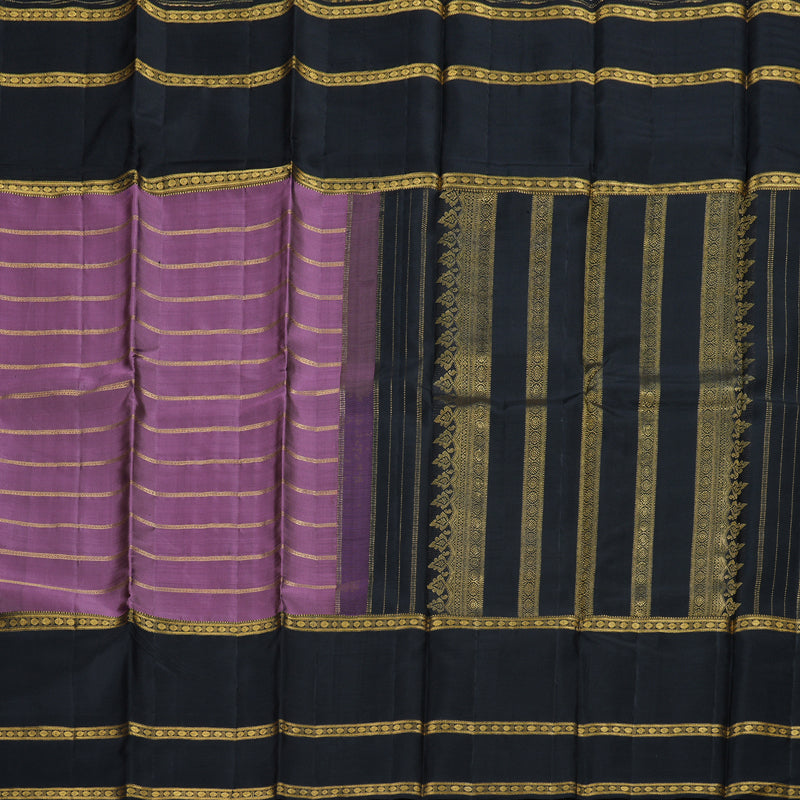 Hayagrivas Purple Handloom Kanjivaram Silk Saree with Black Border BBD584G1-1