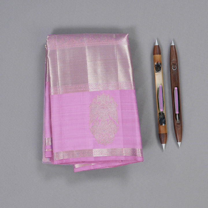 Hayagrivas Lavender Kanjivaram Silk Saree with Lavender Border - BBD585G1-1