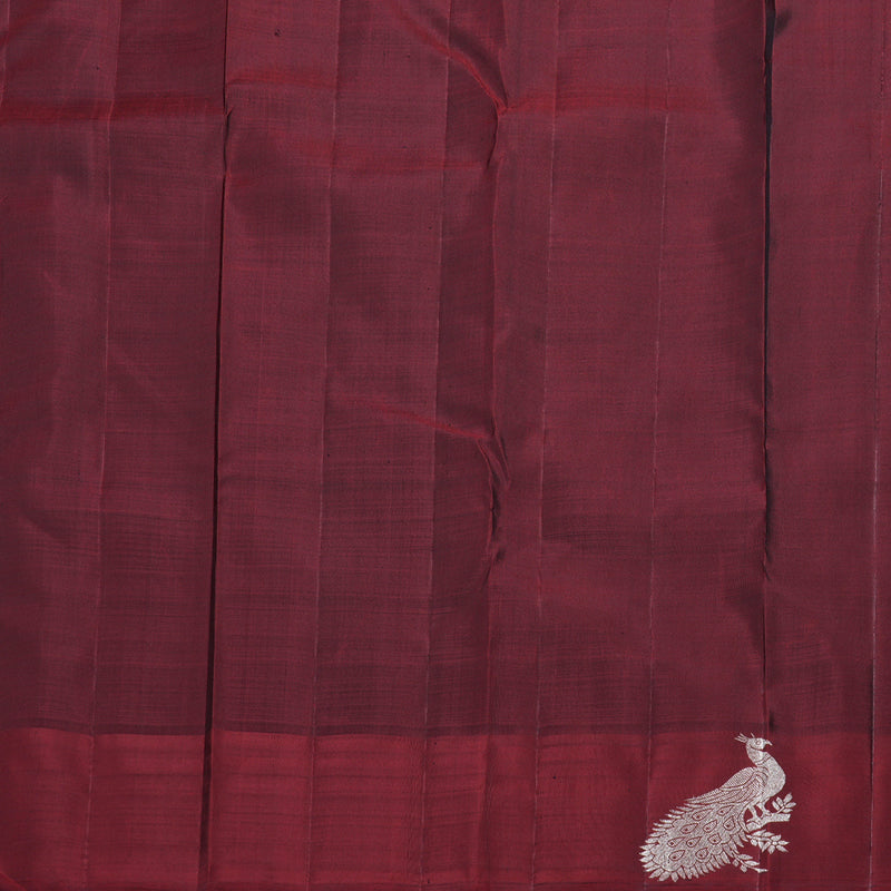 Hayagrivas Black Kanjivaram Silk Saree with Maroon Red Border BBD585G8-1