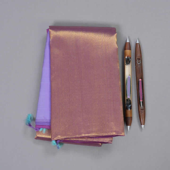 Hayagrivas Lilac Color Kanjivaram Silk Saree with Purplish Pink Border BBD586G3-1