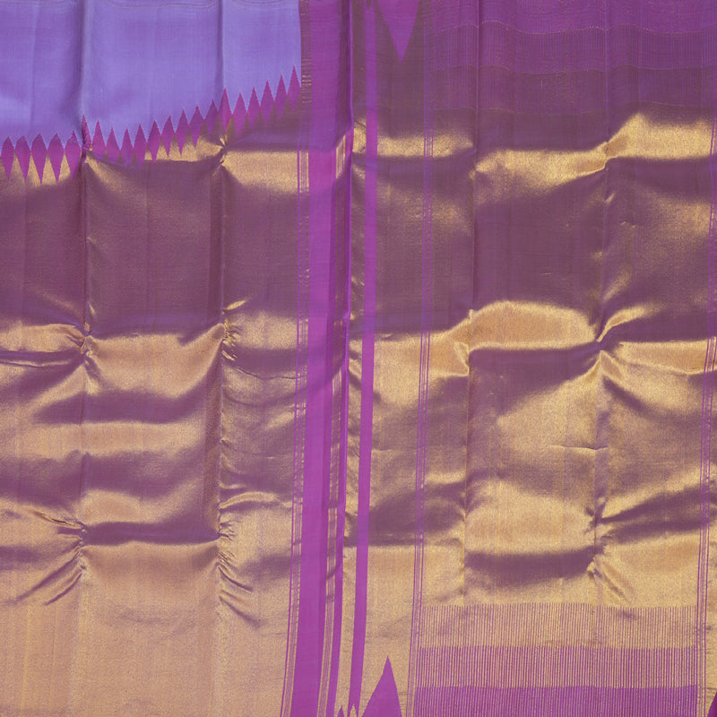 Hayagrivas Lilac Color Kanjivaram Silk Saree with Purplish Pink Border BBD586G3-1