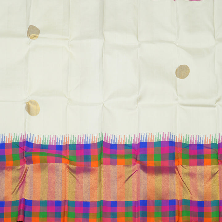 Hayagrivas Handloom Pure Kanjivaram Silk Saree in Flawless White BBD587G3-1