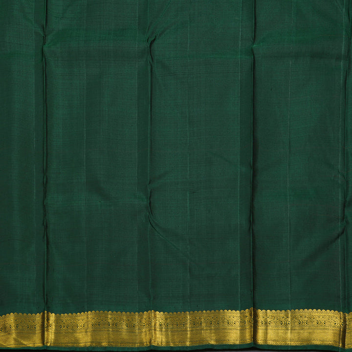 Hayagrivas Orange Kanjivaram Silk Saree with Bottle Green Border BBD588G4-1