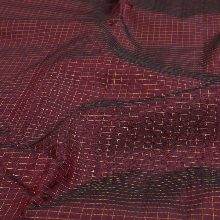 Hayagrivas Deep Maroon Kanjivaram Silk Saree with Deep Maroon With Pink Edging BBD590G10-1