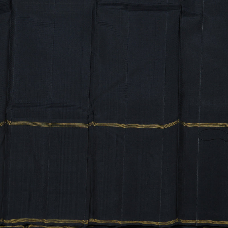 Hayagrivas Grey Handloom Kanjivaram Silk Saree with Black Border BBD590G2-1