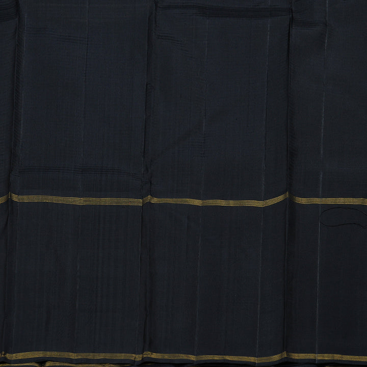 Hayagrivas Grey Handloom Kanjivaram Silk Saree with Black Border BBD590G2-1