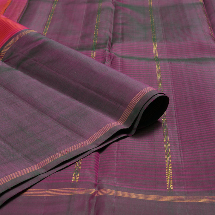 Hayagrivas Orangish Pink Handloom Kanjivaram Silk Saree with Mandhalir Border BBD590G2-2