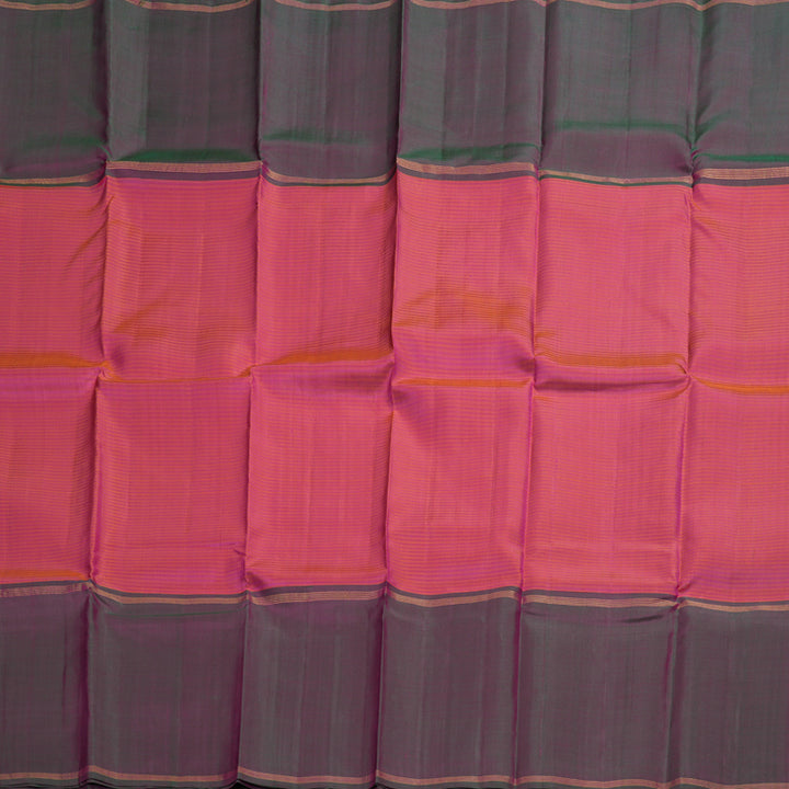 Hayagrivas Orangish Pink Handloom Kanjivaram Silk Saree with Mandhalir Border BBD590G2-2