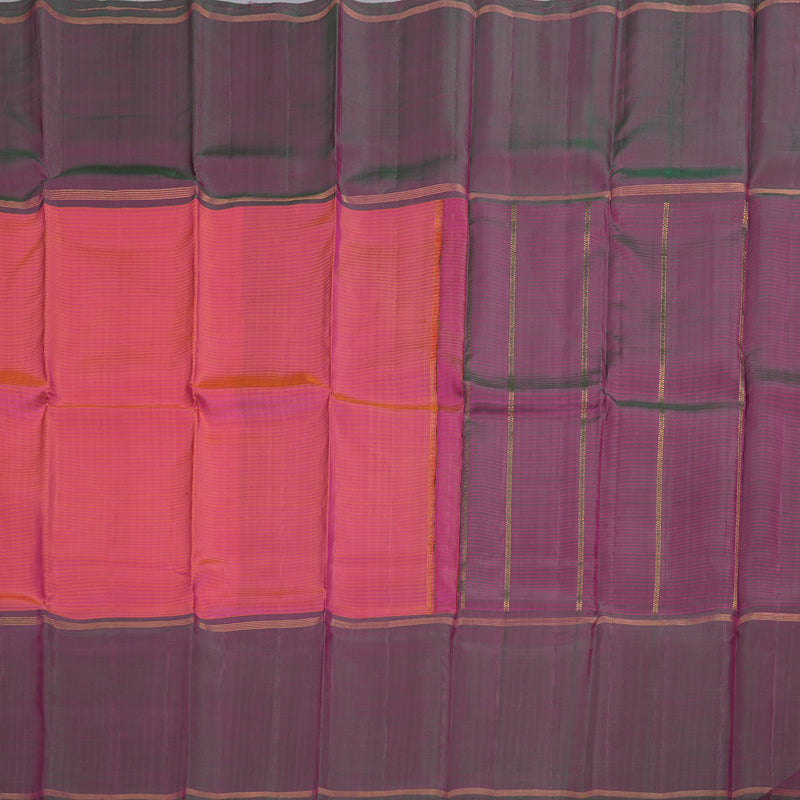 Hayagrivas Orangish Pink Handloom Kanjivaram Silk Saree with Mandhalir Border BBD590G2-2