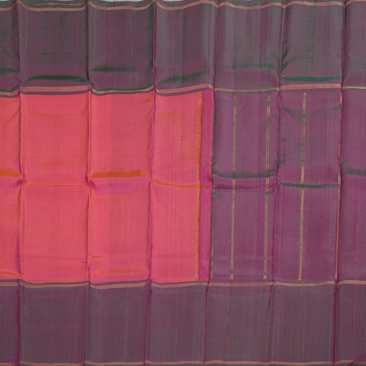 Hayagrivas Orangish Pink Handloom Kanjivaram Silk Saree with Mandhalir Border BBD590G2-2