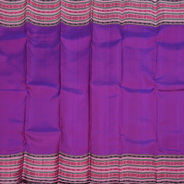 Hayagrivas Purple Kanjivaram Silk Saree with Onion Pink Border BBD590G9-1