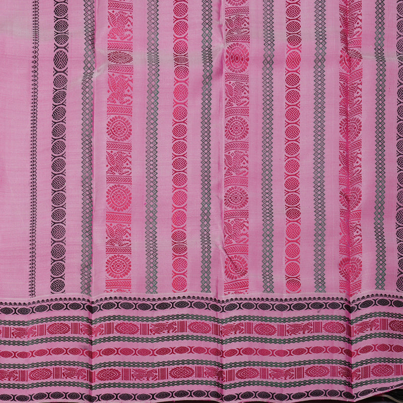 Hayagrivas Purple Kanjivaram Silk Saree with Onion Pink Border BBD590G9-1