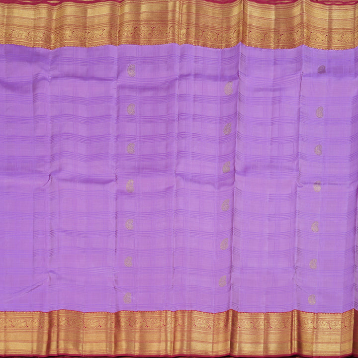 Hayagrivas Dark Lavender Kanjivaram Silk Saree with Maroon Border BBD595G4-1