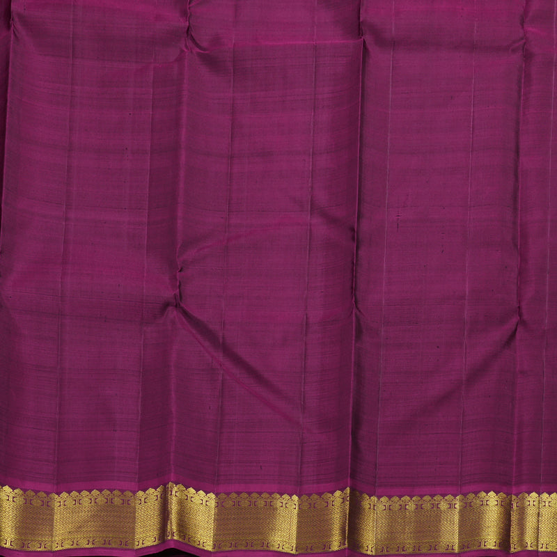 Hayagrivas Bottle Green Kanjivaram Silk Saree with Magenta Pink Border BBD596G12-1