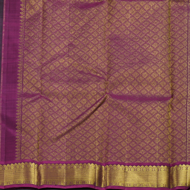 Hayagrivas Bottle Green Kanjivaram Silk Saree with Magenta Pink Border BBD596G12-1