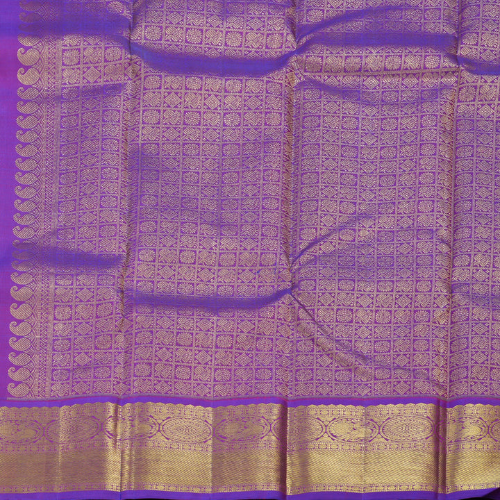 Hayagrivas Handloom Fluorescent With Purple Kanjivaram Silk Saree BBD596G3-1