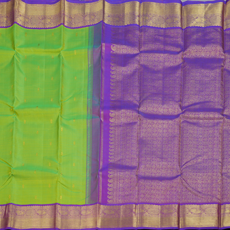 Hayagrivas Handloom Fluorescent With Purple Kanjivaram Silk Saree BBD596G3-1