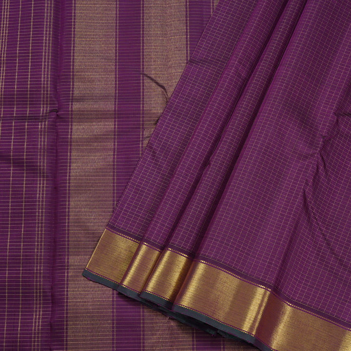 Hayagrivas Dark Purple Kanjivaram Silk Saree with Dark Purple Border BBD596G7-6