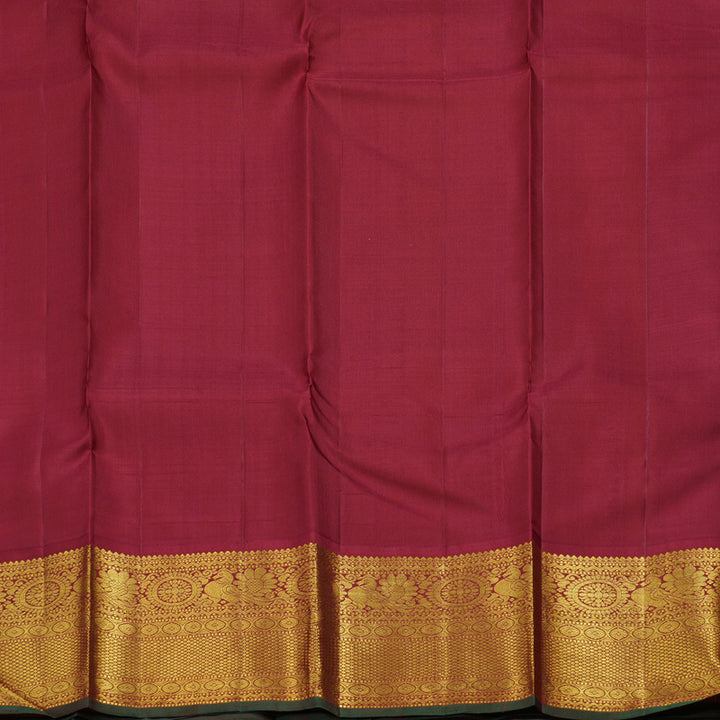Hayagrivas Lemon Yellow Handloom Kanjivaram Silk Saree with Maroon Border BBD597G1-3