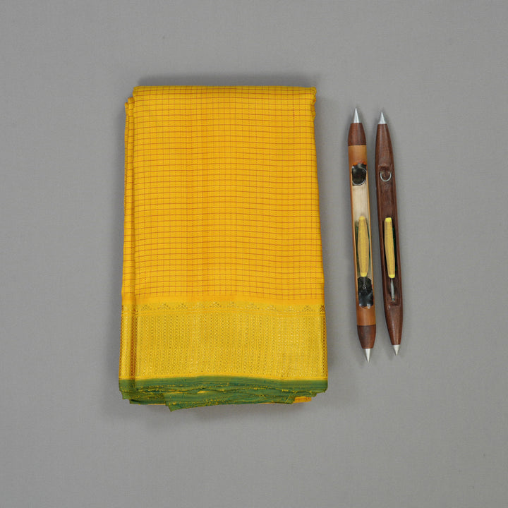 Hayagrivas Handloom Yellow Kanjivaram Silk Saree BBD597G5-4