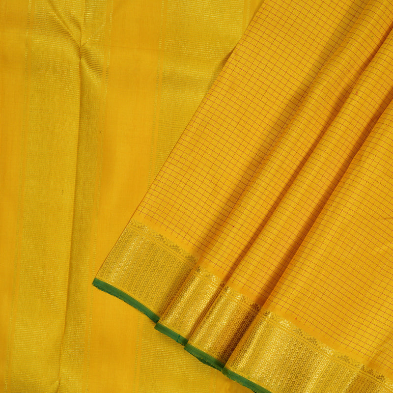 Hayagrivas Handloom Yellow Kanjivaram Silk Saree BBD597G5-4
