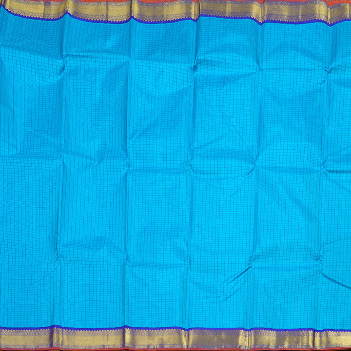 Hayagrivas Handloom Light Blue With Dark Blue Kanjivaram Silk Saree BBD597G8-1