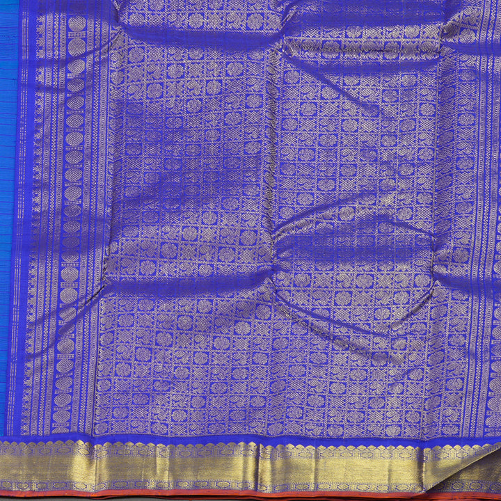 Hayagrivas Handloom Light Blue With Dark Blue Kanjivaram Silk Saree BBD597G8-1