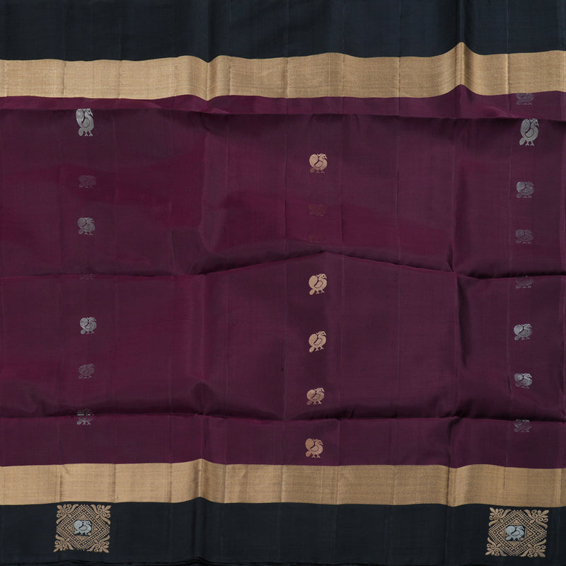 Hayagrivas Purple Soft Silk Saree with Black Border BBD604G1-3