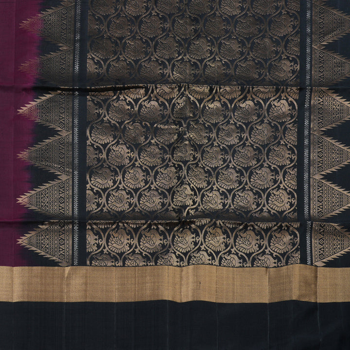 Hayagrivas Purple Soft Silk Saree with Black Border BBD604G1-3