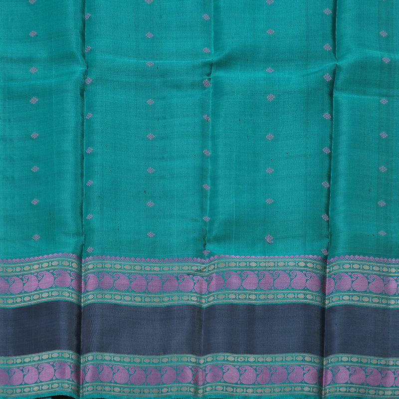 Hayagrivas Black Kanjivaram Silk Saree with Dark Grey Border BBD606G1-4