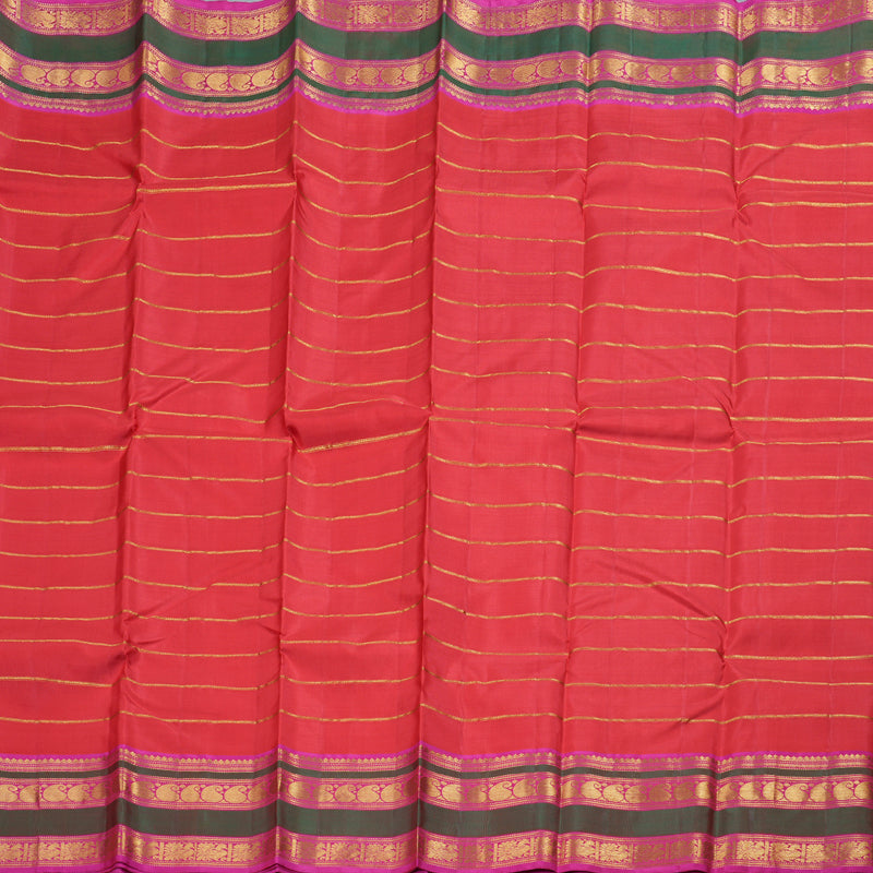 Hayagrivas Red Kanjivaram Silk Saree with Pink Border BBD622G1-1