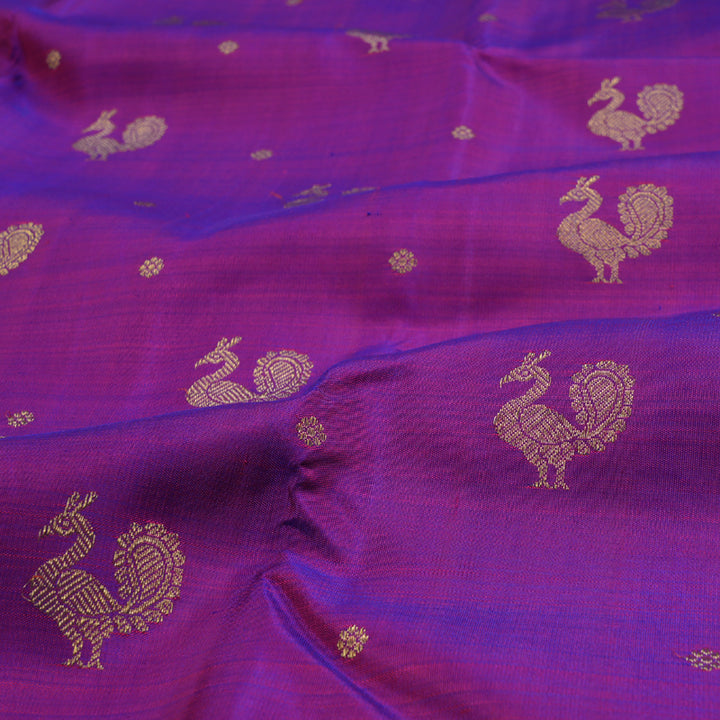 Hayagrivas Magenta Kanjivaram Silk Saree with Peacock Motifs - BBD627G1-1