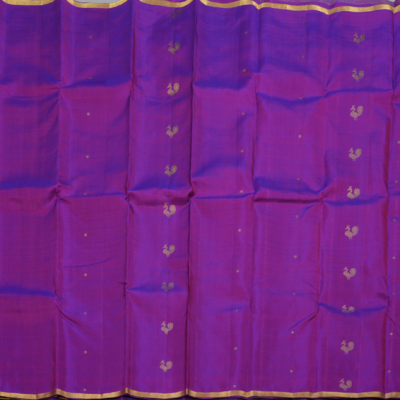 Hayagrivas Magenta Kanjivaram Silk Saree with Peacock Motifs - BBD627G1-1