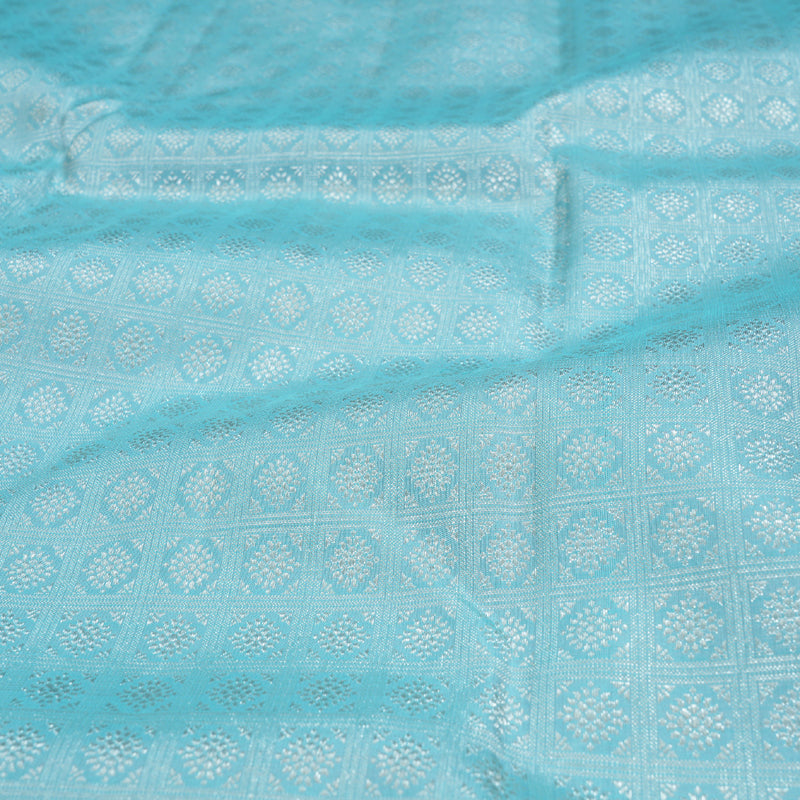 Hayagrivas Light Sky Blue Kanjivaram Silk Saree with Powder Pink Border - BBD628G5-1