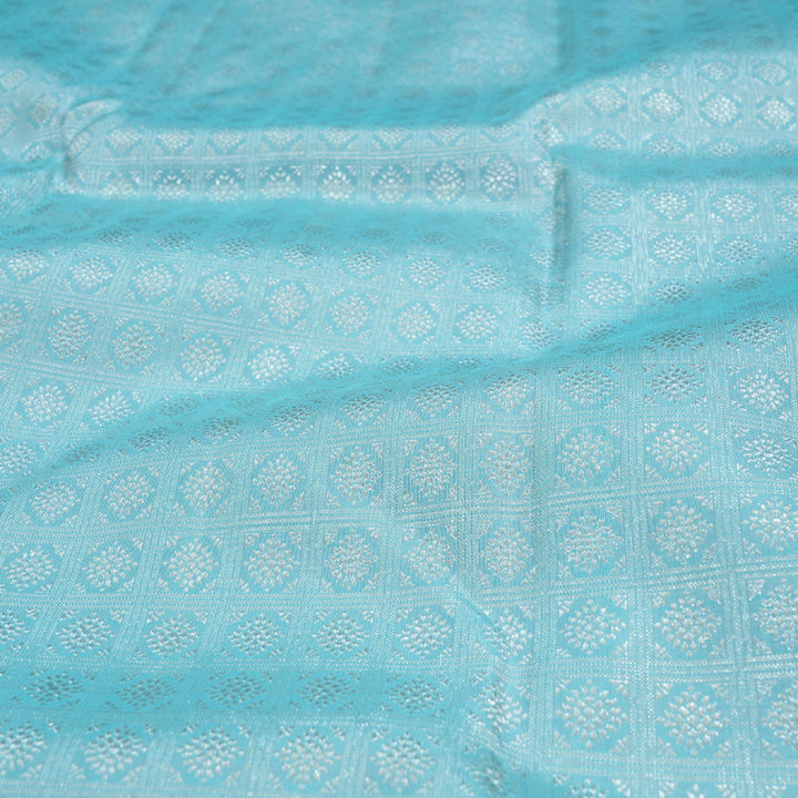 Hayagrivas Light Sky Blue Kanjivaram Silk Saree with Powder Pink Border - BBD628G5-1