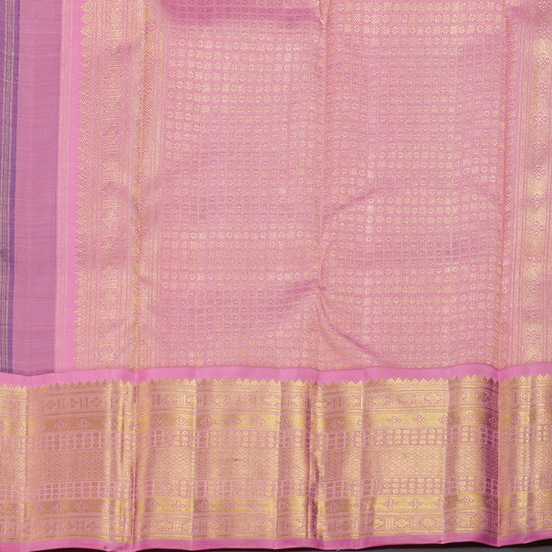 Hayagrivas Navy Blue Kanjivaram Silk Saree with Light Pink Border BBD641G2-1