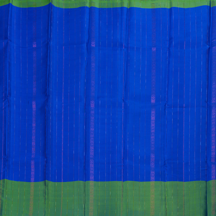 Hayagrivas Blue Handloom Soft Silk Saree with Sea Green Border BBD65D4-4