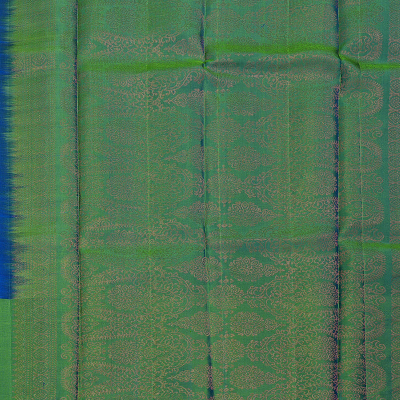 Hayagrivas Blue Handloom Soft Silk Saree with Sea Green Border BBD65D4-4