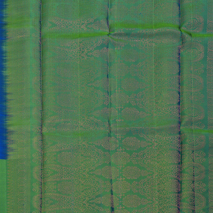 Hayagrivas Blue Handloom Soft Silk Saree with Sea Green Border BBD65D4-4