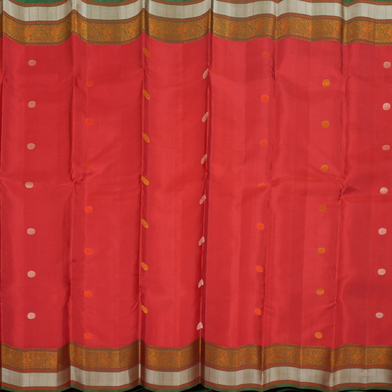 Hayagrivas Red Kanjivaram Silk Saree with Mandhalir Border BBD65D8-1