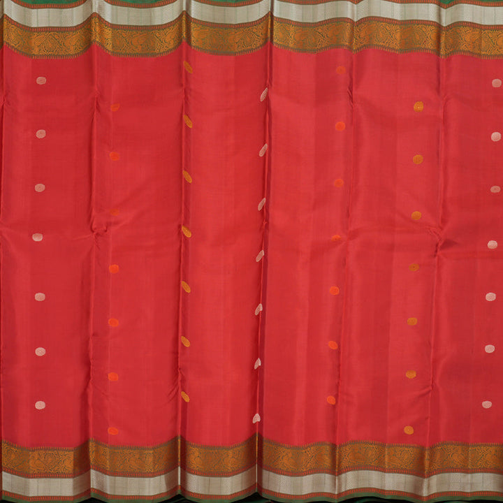 Hayagrivas Red Kanjivaram Silk Saree with Mandhalir Border BBD65D8-1