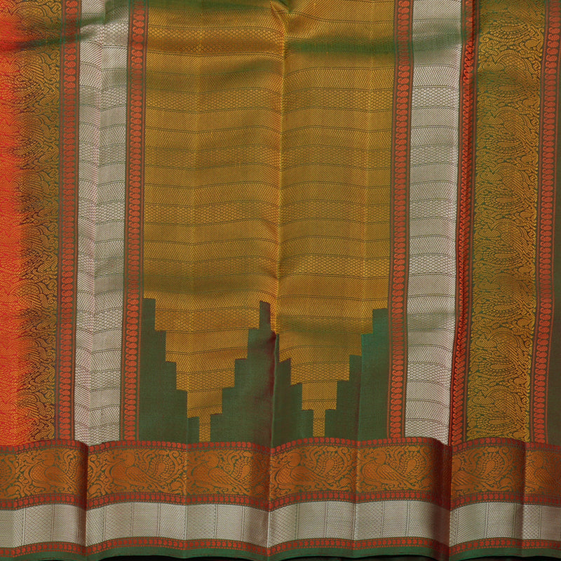 Hayagrivas Red Kanjivaram Silk Saree with Mandhalir Border BBD65D8-1